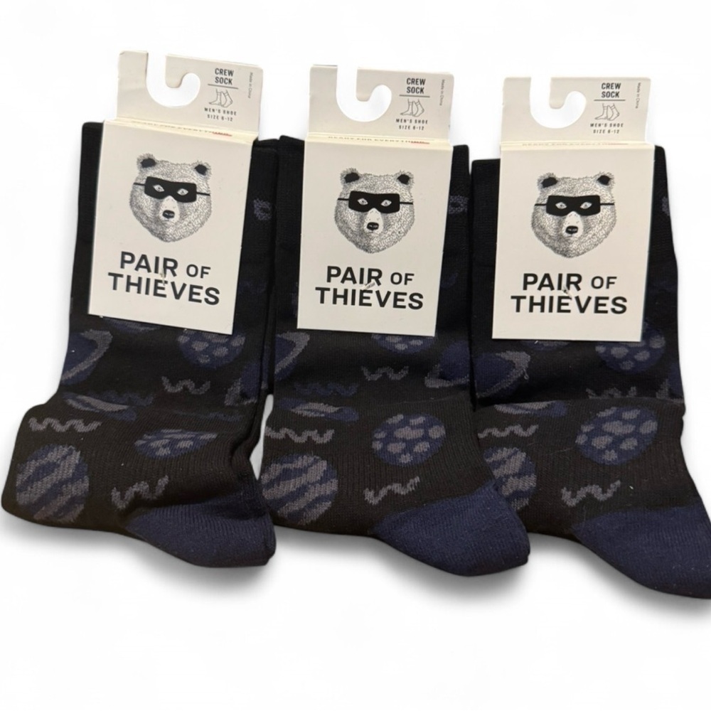 3 pairs of Pair of Thieves Men's Crew Socks size 6-12